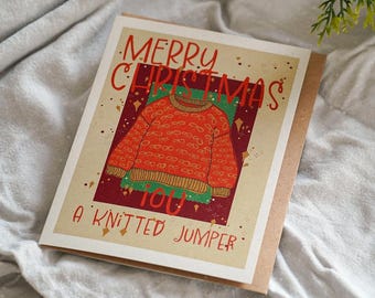 Merry Christmas IOU A Knitted Jumper Christmas Card, Checklist Inside
