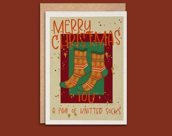 Merry Christmas IOU A Pair Of Knitted Socks, Checklist Inside