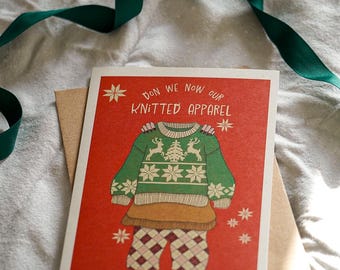 Colourful Don We Now Our Knitted Apparel Knitted Jumpers Christmas Card