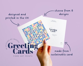 Knitted Effect Birthday Card, Knitting Card, Cards for Knitters, Knitting Greeting Card, Fibre Arts Card, Happy Birthday Card, Knit Birthday