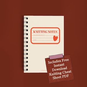 Knitter's Project Notes Archive, Spiral A5 Journal & Digital Knitting Cheat Sheet Bundle