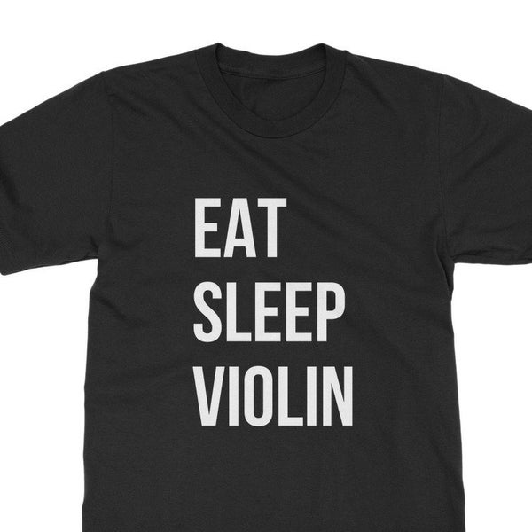 T-shirt Eat Sleep Violin - T-shirt classique taille adulte | Professeur de musique Cadeau de Noël TShirt