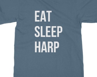 Eat Sleep Harp Tshirt - Classic Adult Unisex Tee | Music Teacher Gift T-Shirt