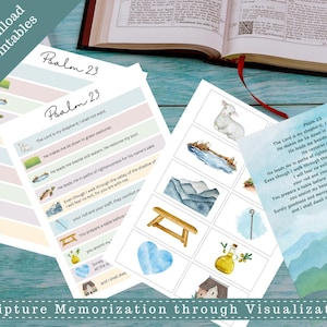 Psalm 23 / Bible Memory / Scripture Memorization Through Visualization / Flash Cards / The Lord is my Shepherd