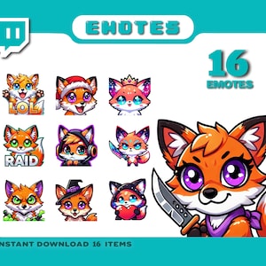Twitch emotes, Fox Twitch Emotes | cute fox emotes, chibi fox emotes, kawaii fox emotes, cool fox emotes, meme fox emotes, discord emotes