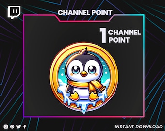 Penguin Channel Point – Twitch Channel Points Icon - Custom Reward PNG – Stream Loyalty Points Badge – Instant Download