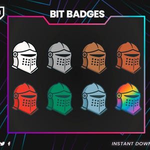 Twitch Bit Badges / Medieval Helmet Collection / Warrior / Armor / RPG / Fantasy / Loyalty Badges / Gamer / Streamer / Discord / Sub Badges