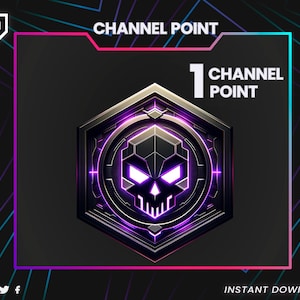 Skull Channel Point – Twitch Channel Points Icon - Custom Reward PNG – Stream Loyalty Points Badge – Instant Download