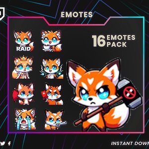 Twitch emotes, Fox Twitch Emotes | cute fox emotes, chibi fox emotes, kawaii fox emotes, cool fox emotes, meme fox emotes, discord emotes