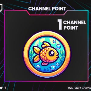 Fish Channel Point – Twitch Channel Points Icon - Custom Reward PNG – Stream Loyalty Points Badge – Instant Download