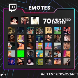 Ultimate 70 Animated Meme Emote Pack for Twitch, Discord, Kick & YouTube | Funny Viral Emotes Bundle, GIF Emotes, Instant Download