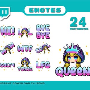 Emotes de texto de anime para Twitch, Discord y TikTok / Emotes en oferta