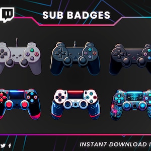 Video Game Controller Sub Badges for Streamers / Gamer-Themed Bit Badges / Console Evolution Pack for Twitch / Stream Graphics / Stream Pack