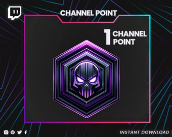 Skull Channel Point – Twitch Channel Points Icon - Custom Reward PNG – Stream Loyalty Points Badge – Instant Download