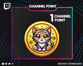 Cat Channel Point – Twitch Channel Points Icon - Custom Reward PNG – Stream Loyalty Points Badge – Instant Download