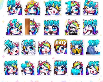 Unicorn emotes, twitch emotes, twitch sub emotes, discord emotes, text emotes, twitch emotes, chibi emotes, cute emotes, discord