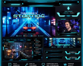 Twitch neon overlays | Twitch overlays, animated webcam,twitch panels, twitch screens, twitch transition, twitch chat box, top banner