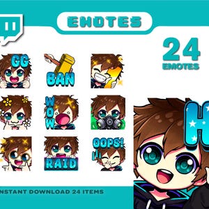 Brown Hair Boy Emotes for Twitch, Discord, and TikTok | Emotes on Sale