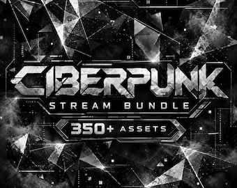 Twitch Overlay, Twitch Stream Package, Animated Overlay, Cyberpunk Stream Bundle,  Emotes, Sub Badges, 350+ Assets