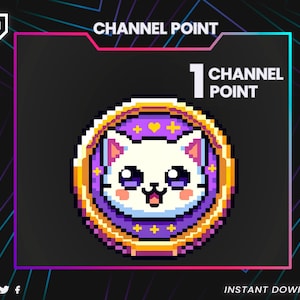 Cat Channel Point – Twitch Channel Points Icon - Custom Reward PNG – Stream Loyalty Points Badge – Instant Download