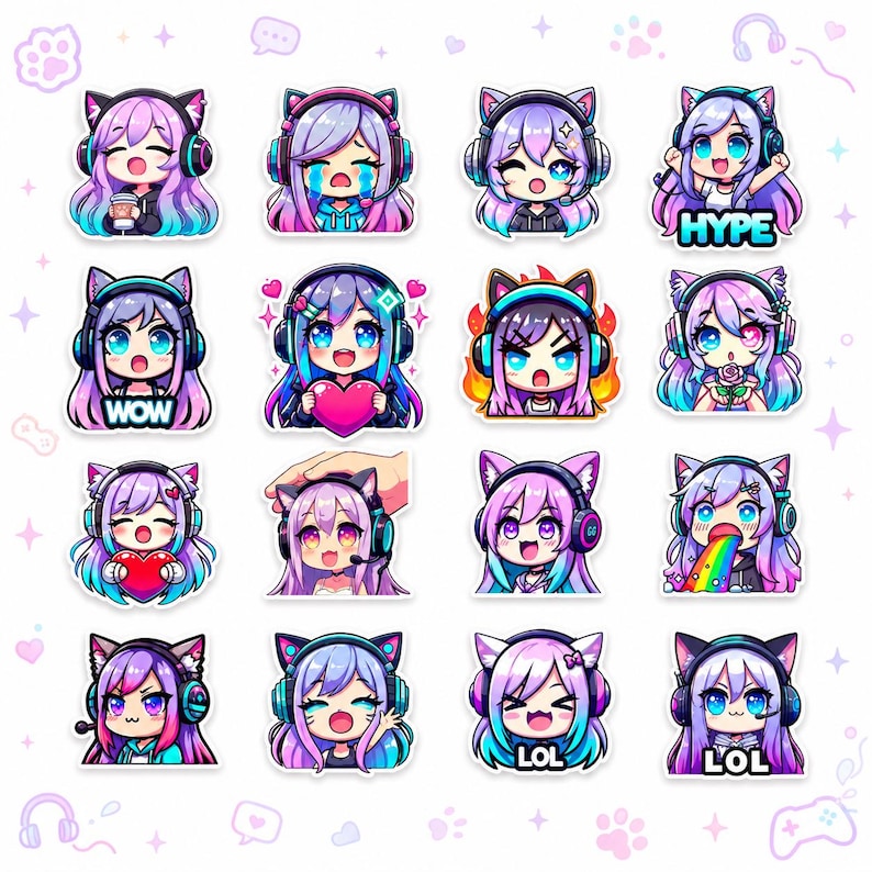 Twitch Girl Emotes, Twitch Emotes, Anime Twitch Emotes, Vtuber Twitch ...
