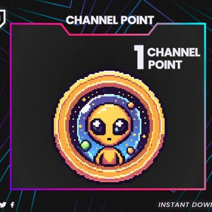 Punto de canal alienígena: icono de puntos de canal de Twitch: PNG de recompensa personalizada: insignia de puntos de fidelidad de transmisión: descarga instantánea