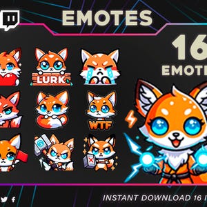 Emotki Twitch, Emotki Fox Twitch | słodkie emotki, emotki chibi fox, kawaii emotki fox, słodkie emotki fox, emotki mem fox, emotki discord, Kick