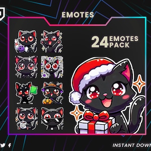 Black Cat Red Eyes-emotes voor Twitch, Discord en TikTok | Emotes in de uitverkoop