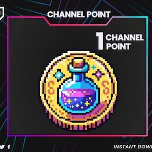 Position Channel Point – Ícone de pontos do canal Twitch - PNG de recompensa personalizada – Distintivo de pontos de fidelidade do stream – Download instantâneo