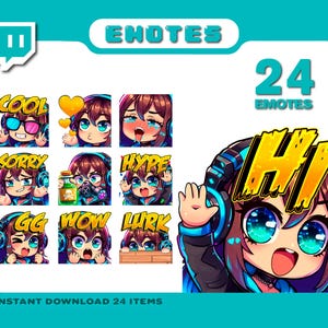 Emote Gamer Girl Electricblue per Twitch, Discord e TikTok / Emote in saldo