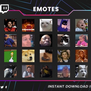 70 Cute and Funny Meme Emotes for Twitch and YouTube and Discord and Kick - GIF Instant Download Pack image 9
