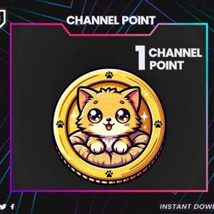 Cat Channel Point – Twitch Channel Points Icon - Custom Reward PNG – Stream Loyalty Points Badge – Instant Download