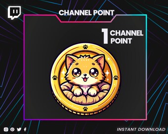 Cat Channel Point – Twitch Channel Points Icon - Custom Reward PNG – Stream Loyalty Points Badge – Instant Download