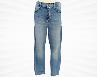 Vintage Mother High-Waist Denim Jeans - Fly Front, Medium Wash - Size 29