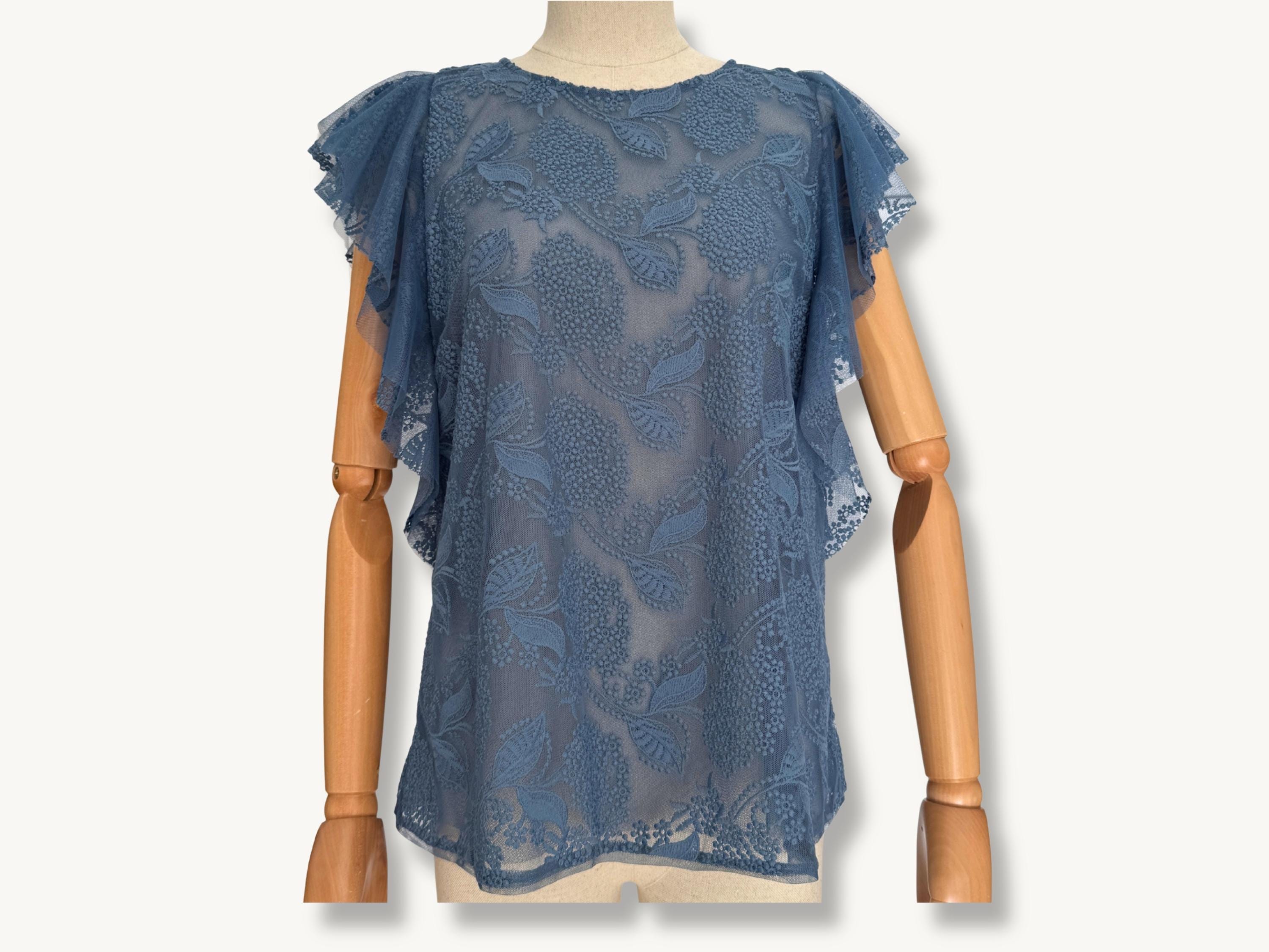 Blue Tulle Blouse - Etsy