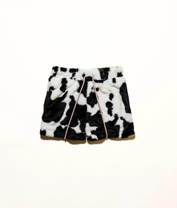 Cow Print Fluffy Minky Shorts: Cozy Unisex Loungewear - Etsy