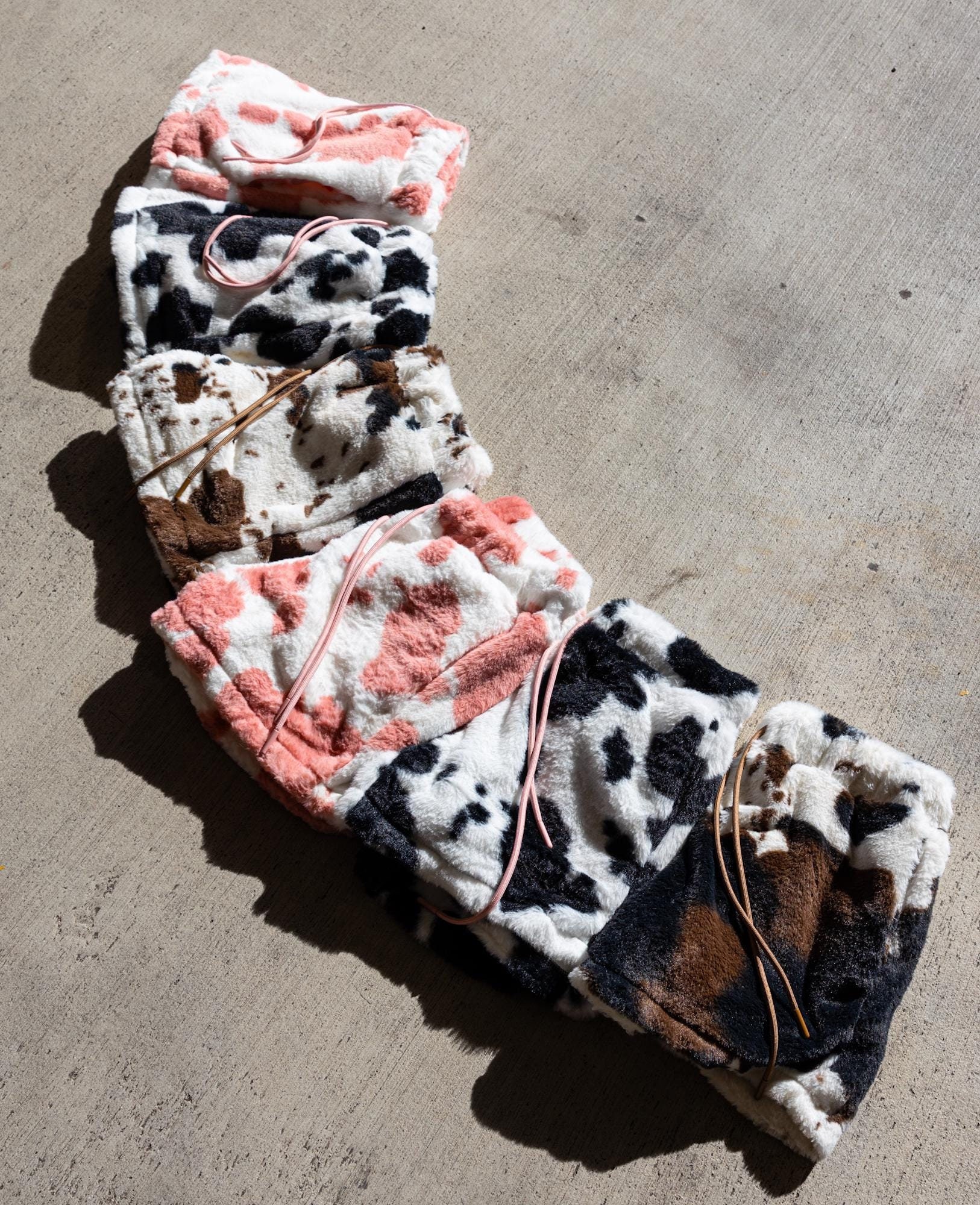 Fuzzy Cow Print Fluffy Shorts: Minky Faux Fur Loungewear - Etsy