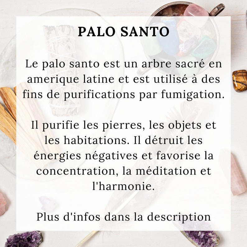 Palo Santo pour purification 3 ou 5 bâtonnets de 5 à 10gr pour guérison, reiki, voyance, travail énergétique, chakras image 3