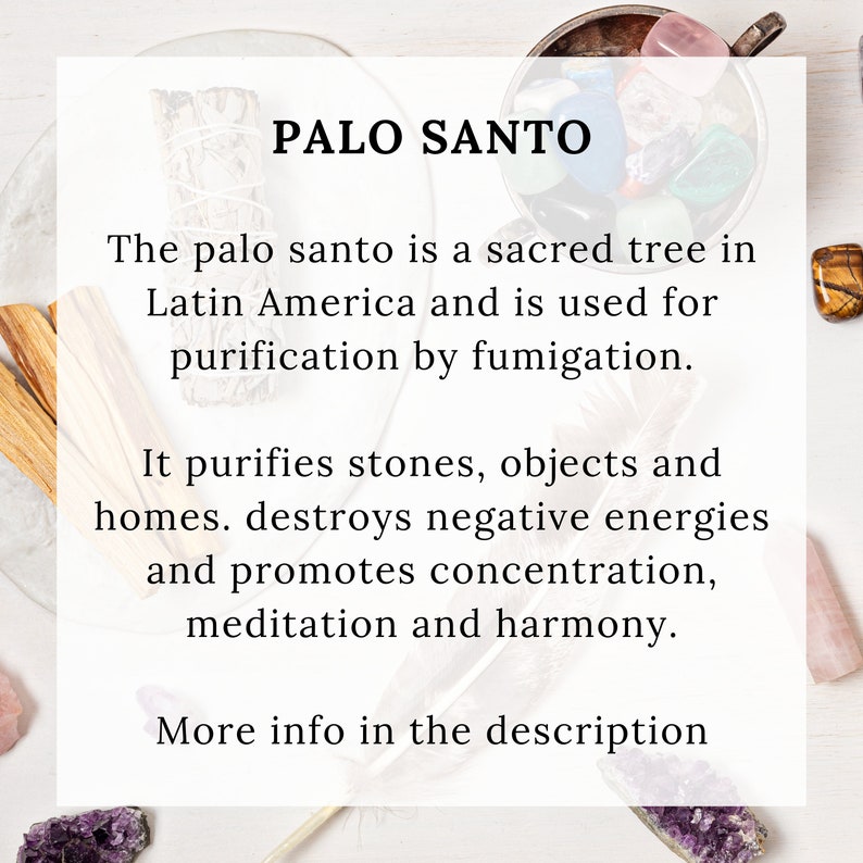 Palo Santo pour purification 3 ou 5 bâtonnets de 5 à 10gr pour guérison, reiki, voyance, travail énergétique, chakras image 4