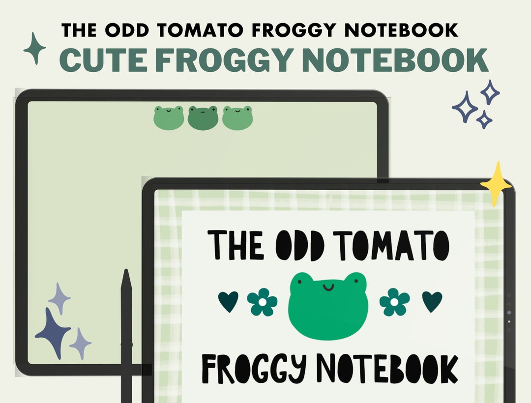 Cute Digital Froggy Notebook, Printable Landscape Froggo Notebook ...