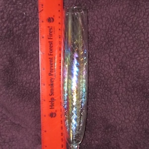 Vintage Iridescent Spiral Optic Vase 10” Tall