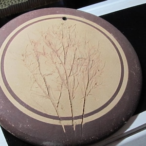 Blue Moon Pottery 5&quot; Bun Warmer Leaf Print With Tag