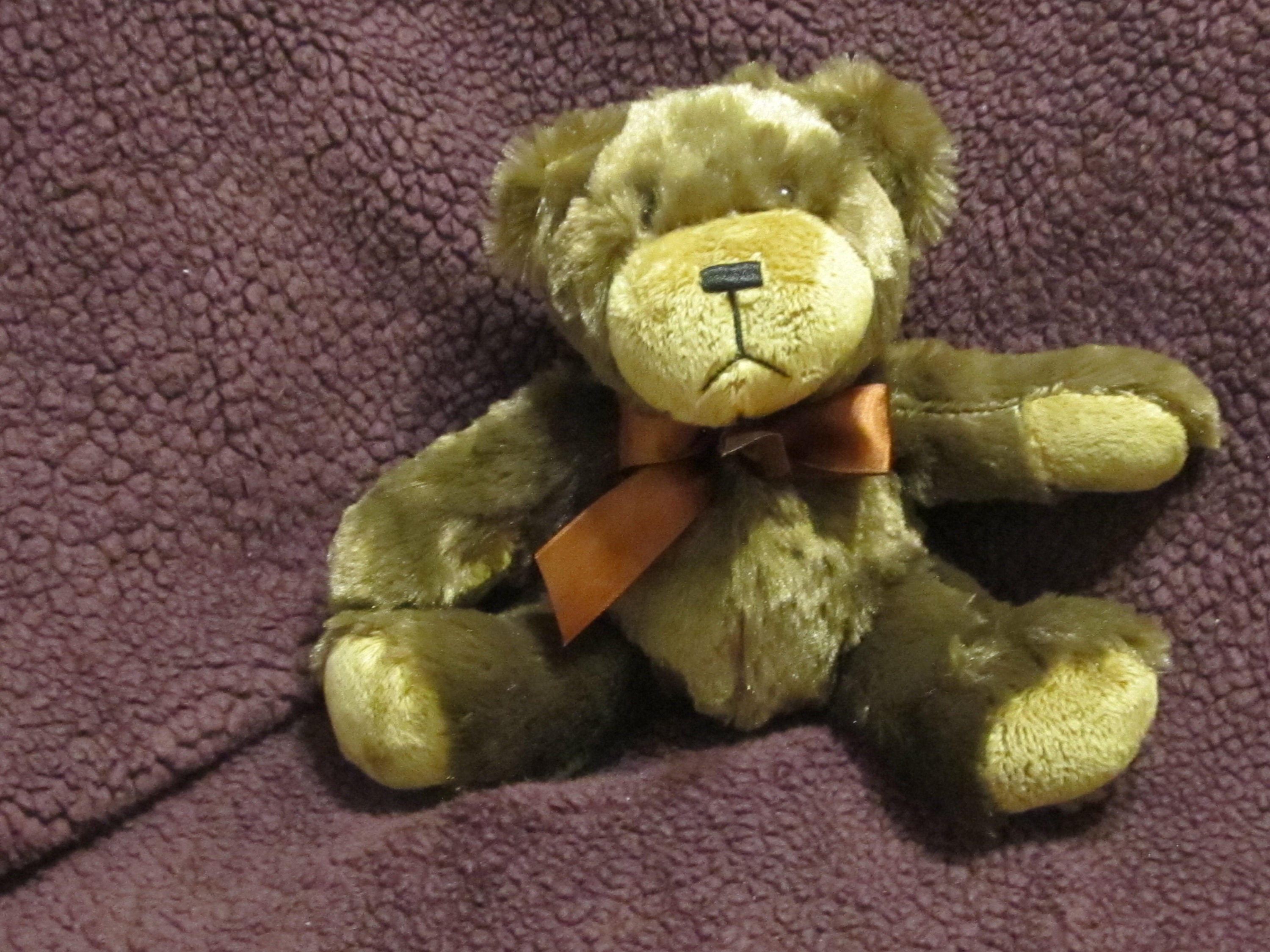 Napco Brown Teddy Bear W Bow Plush Stuffed Animal Soft Toy - Etsy