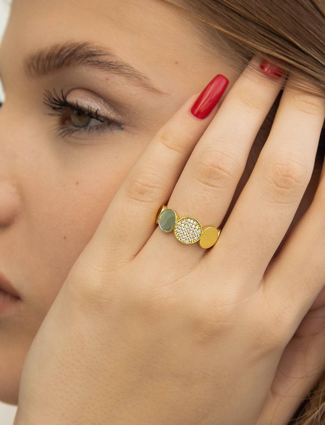 Anello aperto regolabile, anello in oro unico per donna, anello