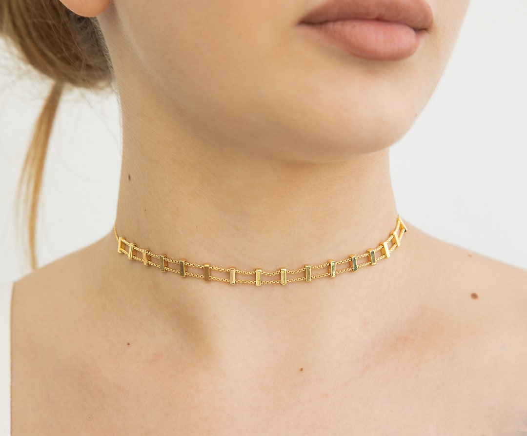 Gold Filled Choker, Delicate Chain, Choker Collar Necklace for Women