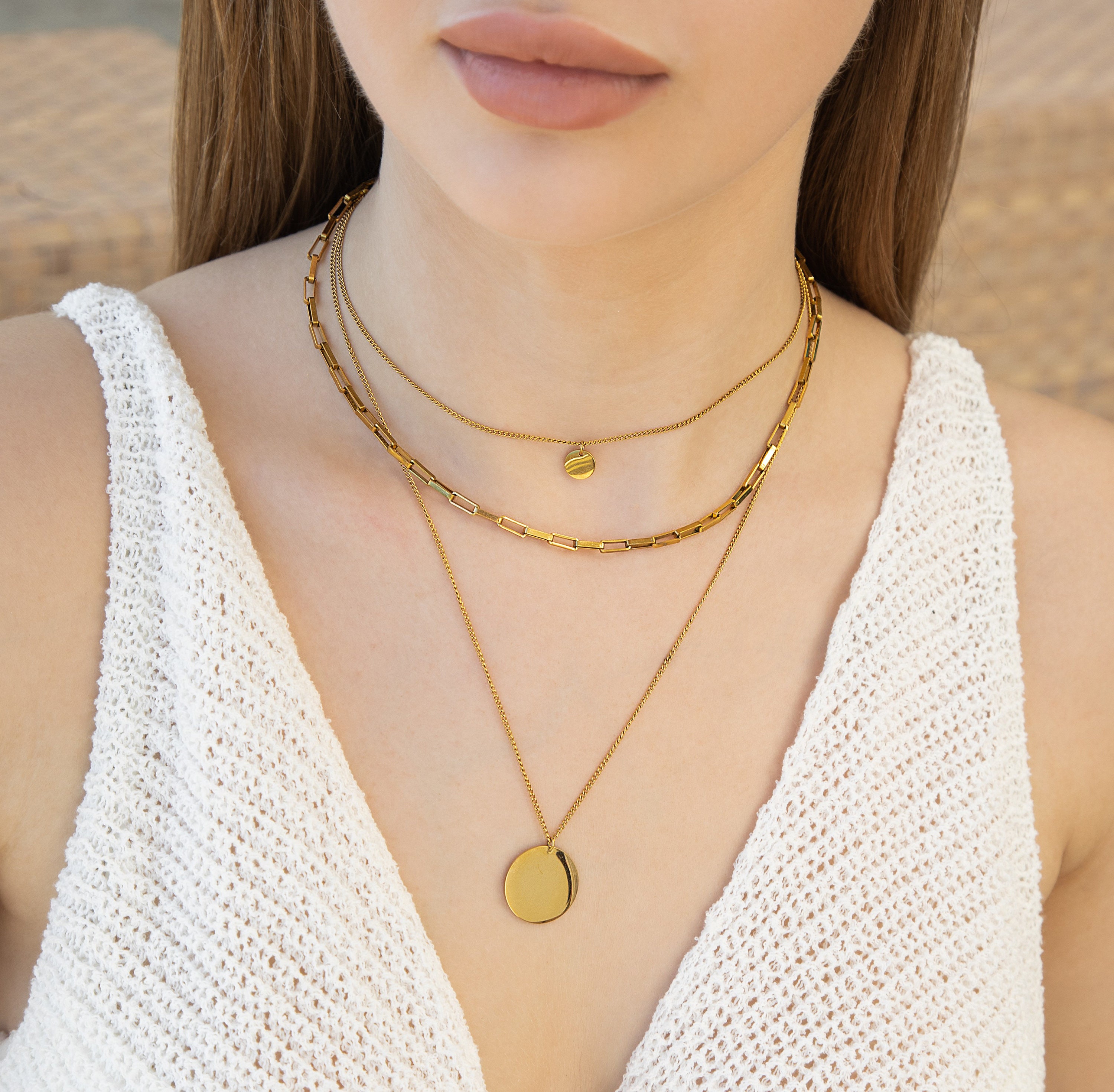 Multi Layered Gold Plated Necklace main image 1