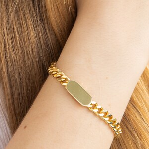 Gold Filled Cuban Link Chain Bracelet, Gold Curb Chain Bracelet, Cuban Chain Bracelet For Women, Minimalist Bracelet, Valentine Gift for her