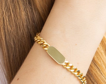 Gold Filled Cuban Link Chain Bracelet, Gold Curb Chain Bracelet, Cuban Chain Bracelet For Women, Minimalist Bracelet, Valentine Gift for her