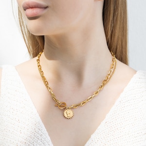 18K Gold Coin Necklace Chain, Gold Chain Necklace, Paperclip Chain, Layered Necklace, Gift For Her, Dainty Necklace, Minimalist Necklace