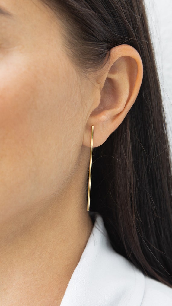 Vertical bar dangle earrings discount